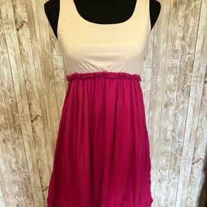 Papaya Pink‎ and Cream Dress